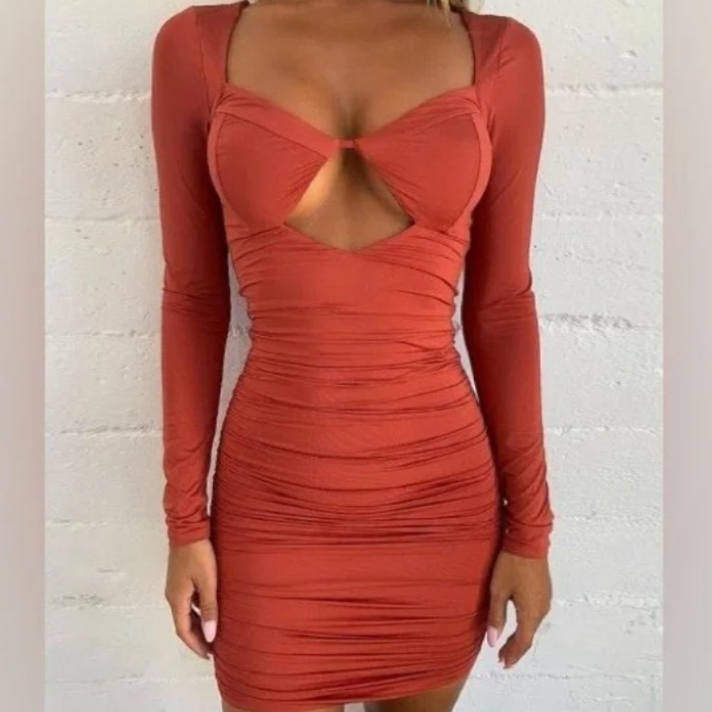 Tiger Mist burnt orange dress